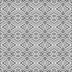 Monochrome ornamental texture with smooth linear shapes, zigzag lines, lace pattern.Abstract black  pattern for web page, textures, card, poster, fabric, textile. White background.