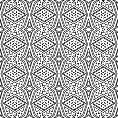 Monochrome ornamental texture with smooth linear shapes, zigzag lines, lace pattern.Abstract black  pattern for web page, textures, card, poster, fabric, textile. White background.