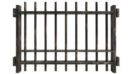 Prison bars isolated on transparent background. Steel metal or iron jail cell cage security lock grid, law and justice punishment for criminal, freedom, escape, guilty, arrest