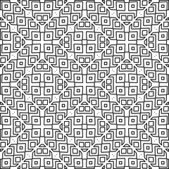 Monochrome ornamental texture with smooth linear shapes, zigzag lines, lace pattern.Abstract black  pattern for web page, textures, card, poster, fabric, textile. White background.