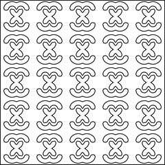 Monochrome ornamental texture with smooth linear shapes, zigzag lines, lace pattern.Abstract black  pattern for web page, textures, card, poster, fabric, textile. White background.