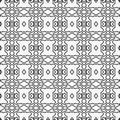 Monochrome ornamental texture with smooth linear shapes, zigzag lines, lace pattern.Abstract black  pattern for web page, textures, card, poster, fabric, textile. White background.