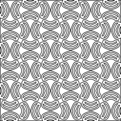 Monochrome ornamental texture with smooth linear shapes, zigzag lines, lace pattern.Abstract black  pattern for web page, textures, card, poster, fabric, textile. White background.