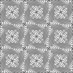 Monochrome ornamental texture with smooth linear shapes, zigzag lines, lace pattern.Abstract black  pattern for web page, textures, card, poster, fabric, textile. White background.