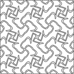 Monochrome ornamental texture with smooth linear shapes, zigzag lines, lace pattern.Abstract black  pattern for web page, textures, card, poster, fabric, textile. White background.