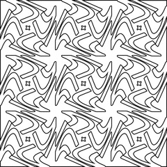  Monochrome ornamental texture with smooth linear shapes, zigzag lines, lace pattern.Abstract black  pattern for web page, textures, card, poster, fabric, textile. White background.