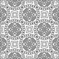  Monochrome ornamental texture with smooth linear shapes, zigzag lines, lace pattern.Abstract black  pattern for web page, textures, card, poster, fabric, textile. White background.