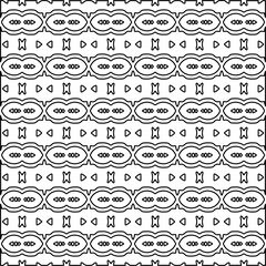  Monochrome ornamental texture with smooth linear shapes, zigzag lines, lace pattern.Abstract black  pattern for web page, textures, card, poster, fabric, textile. White background.