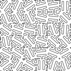  Monochrome ornamental texture with smooth linear shapes, zigzag lines, lace pattern.Abstract black  pattern for web page, textures, card, poster, fabric, textile. White background.