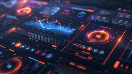 Obraz premium Futuristic Data Interface 1