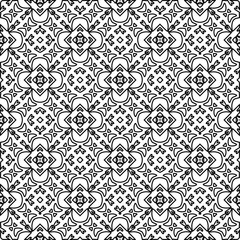  Monochrome ornamental texture with smooth linear shapes, zigzag lines, lace pattern.Abstract black  pattern for web page, textures, card, poster, fabric, textile. White background.