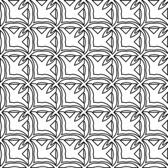  Monochrome ornamental texture with smooth linear shapes, zigzag lines, lace pattern.Abstract black  pattern for web page, textures, card, poster, fabric, textile. White background.