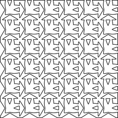  Monochrome ornamental texture with smooth linear shapes, zigzag lines, lace pattern.Abstract black  pattern for web page, textures, card, poster, fabric, textile. White background.