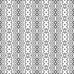  Monochrome ornamental texture with smooth linear shapes, zigzag lines, lace pattern.Abstract black  pattern for web page, textures, card, poster, fabric, textile. White background.