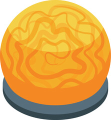 Magic ball standing on support glowing on dark background, mystical object for predicting future