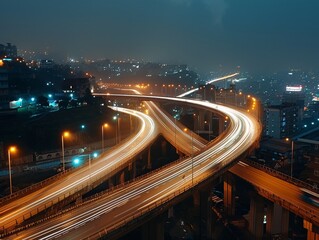 Highway Interchange at Night 3