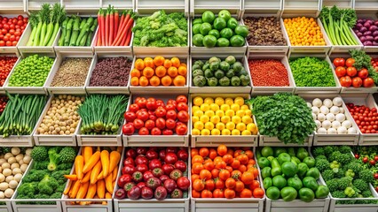 Obraz premium Display of Fresh Vegetables in a Showcase