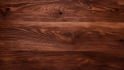 Fototapeta premium Walnut wood texture or background; dark brown wooden table surface