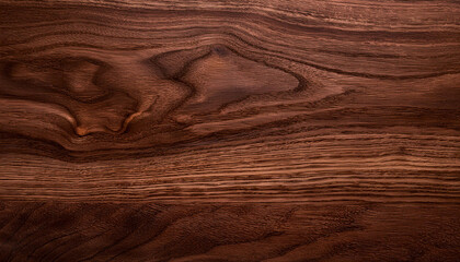 Fototapeta premium Walnut wood texture or background; dark brown wooden table surface