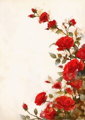 Free watercolor Rose blossom drawing white background