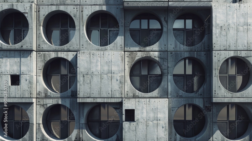 Poster a building with circular openings on the sides for ventilation purposes