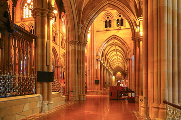 Obraz premium Chapel in St Mary's Cathedral, the largest and oldest church of Australia, located near the Sydney Central Business District, New South Wales, Australia