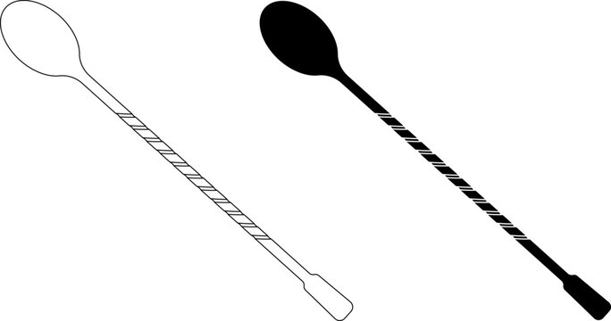 black and white bar spoon clip art preview