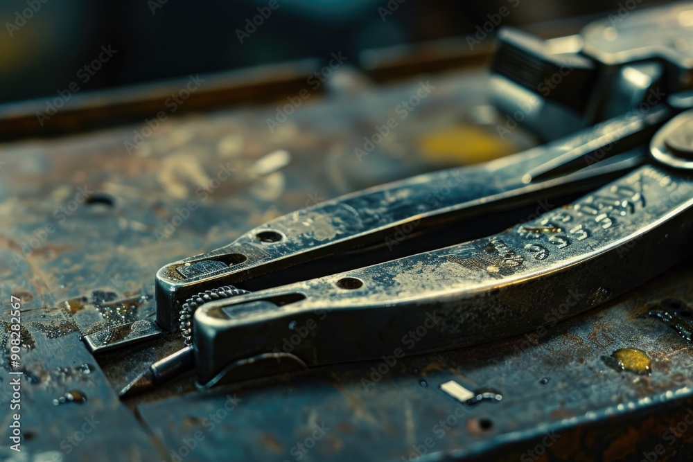 Poster A pair of scissors sitting on a table