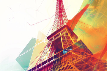 Eiffel tower, abstract art stylization, wallpapers