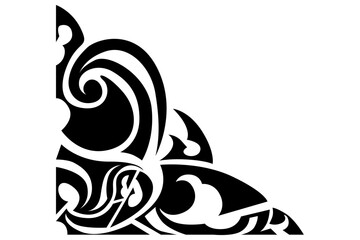 Frame border decorative ornament design with a black swirl theme