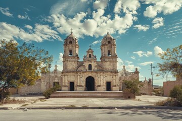 A large stone building with a clock tower, suitable for architectural or historical background