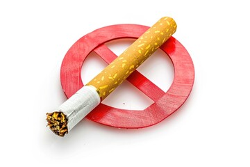 A no smoking sign with a cigarette stuck in it, conveying the message of defiance