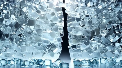 Glittering ice crystals capture ambient light in a tranquil environment, creating a mesmerizing spectacle of reflections and colors. - Powered by Adobe