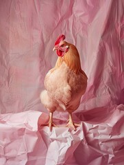 chicken isolated on paper background