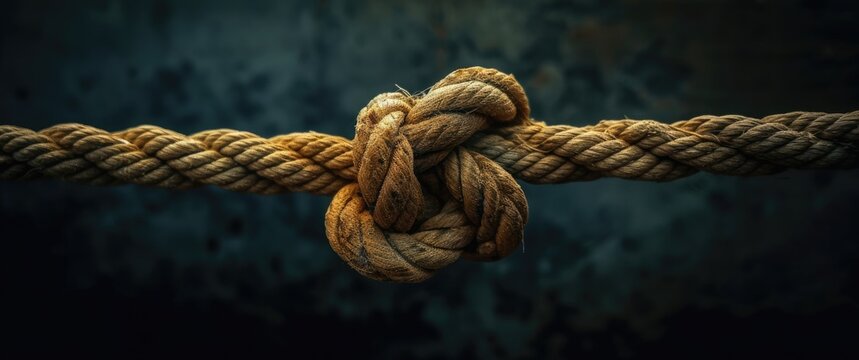 Close-up of marine rope tied in a powerful knot. 🪢💪 Showcases strength and resilience, perfect for nautical endeavors!