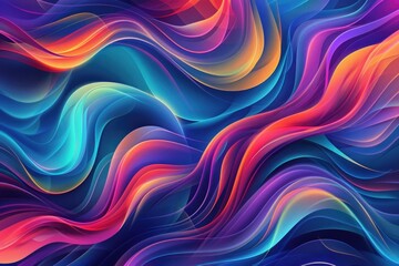 Obraz premium A vibrant and dynamic abstract background featuring wavy lines and shapes, ideal for use in creative projects where a unique visual element is needed