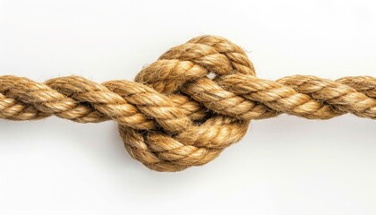 Obraz premium Close-up of a ship knot, tightly secured and expertly tied. 🪢⚓ Highlights strength and craftsmanship essential for maritime safety and functionality.
