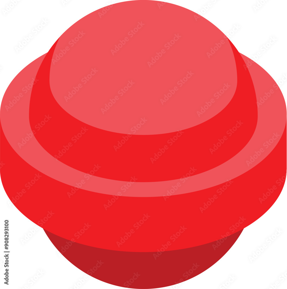 Poster 3d illustration of a red sphere balancing on top of another red sphere creating an abstract shape