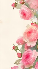 Free watercolor Rose blossom drawing white background