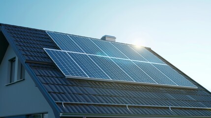 Obraz premium Solar Panels on House Roof 3