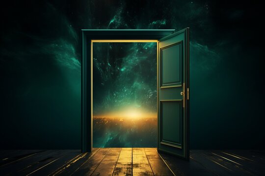 Mystical Door in Northern Lights 4 - Powered by Adobe