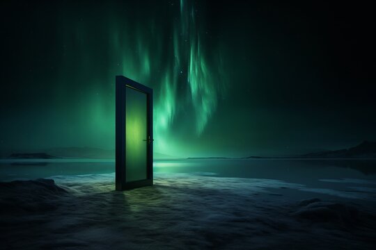 Mystical Door in Northern Lights 2 - Powered by Adobe