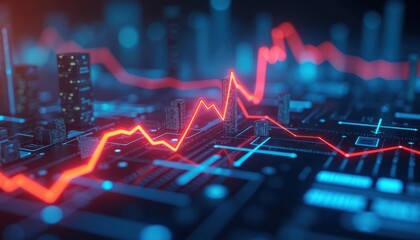 Fototapeta premium Cityscape and Financial Chart.