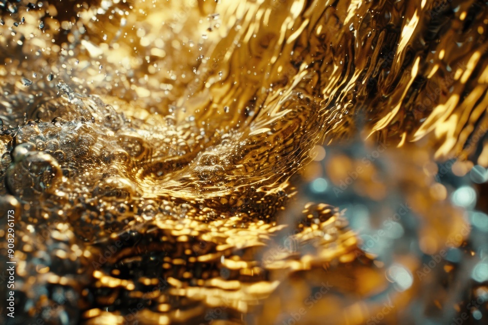 Poster a detailed image of a wave of water crashing on the shore, suitable for use in environmental or natu