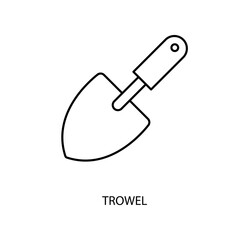 trowel concept line icon. Simple element illustration. trowel concept outline symbol design.
