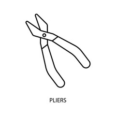 pliers concept line icon. Simple element illustration. pliers concept outline symbol design.