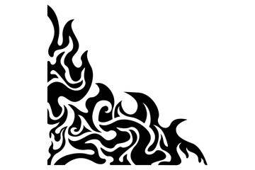 Frame or border decorative ornament design with a fire theme