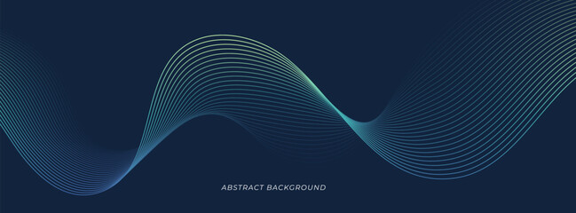 Abstract lines wave gradient color on dark background.