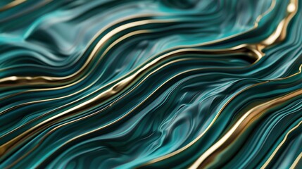 Fototapeta premium Luxurious Gold and Teal Patterns on Velvet Surface