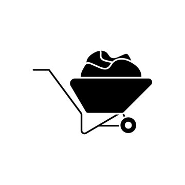 recommend clip art: wheelbarrow concept line icon. Simple element illustration. wheelbarrow concept outline symbol design.